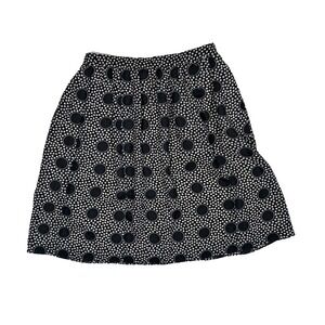 J.Crew Women Black White Polka Dot A-Line Mini Skirt Size 0 Lined Casual Career